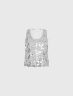 Top con paillettes - GRIGIO