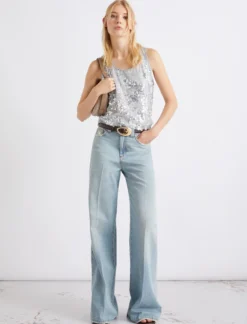 Top con paillettes - GRIGIO