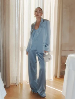 Top con spalline sottili - AZZURRO POLVERE