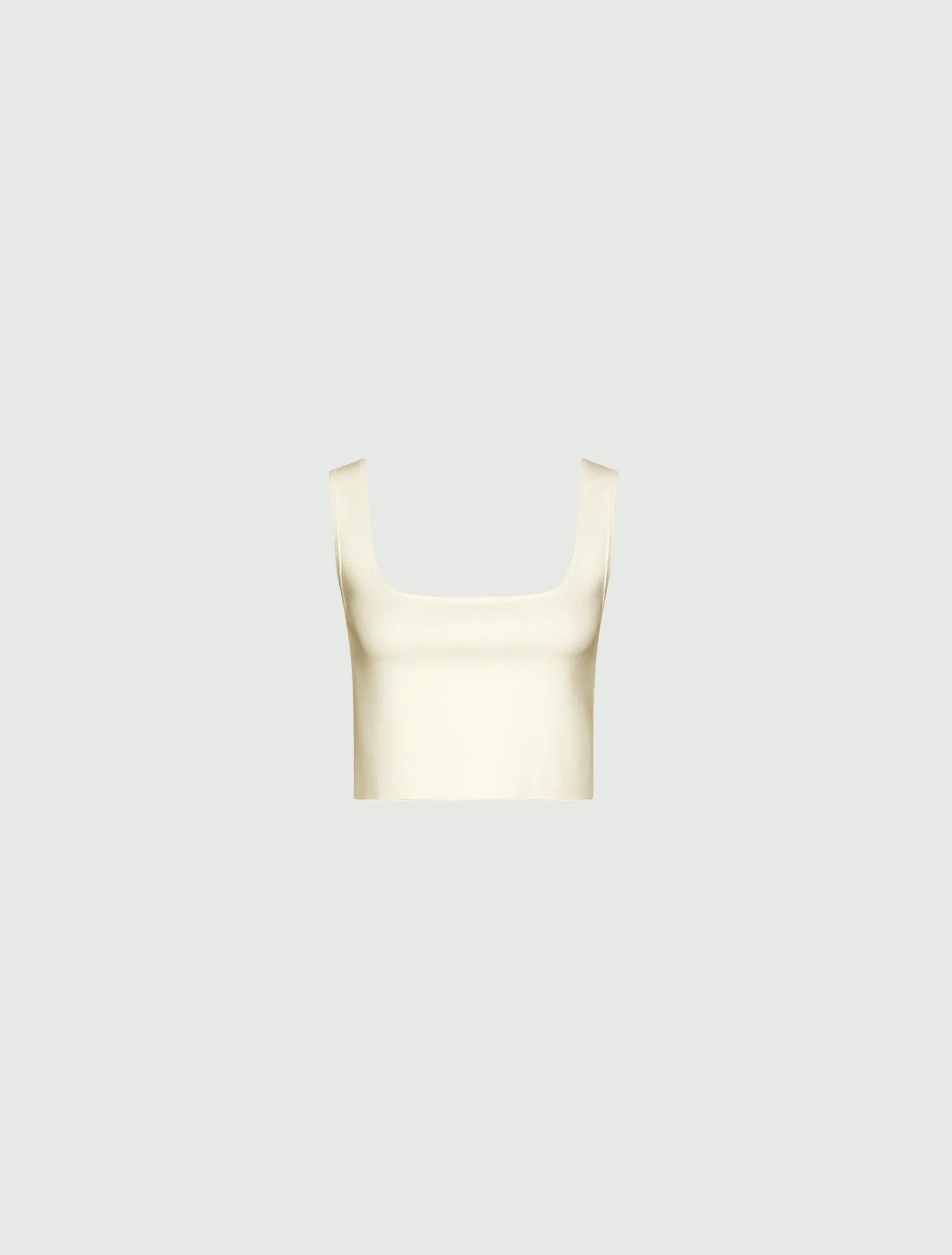 Top corto in maglia di viscosa - BIANCO