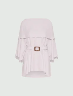 Top dritto in georgette - ROSA