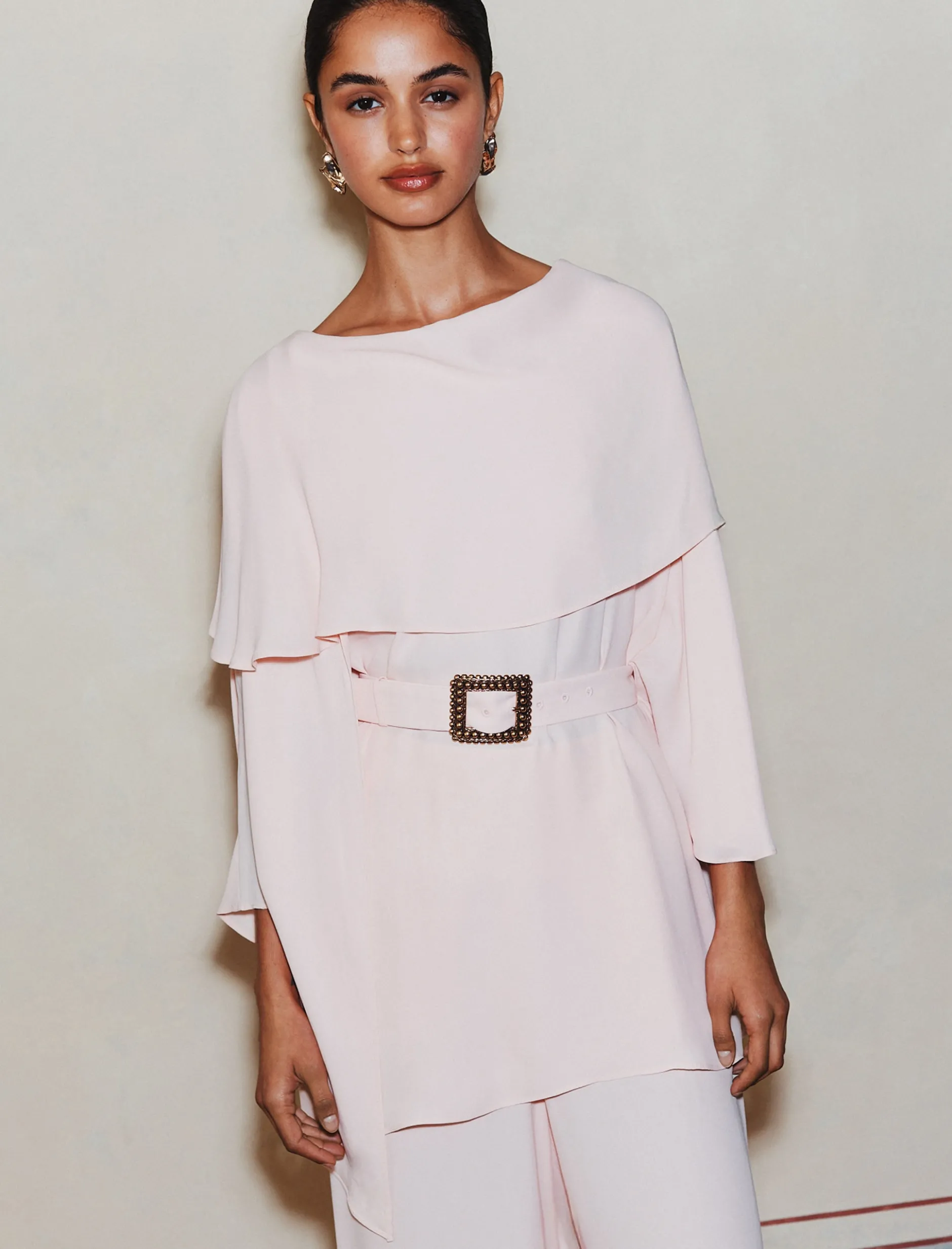 Top dritto in georgette - ROSA