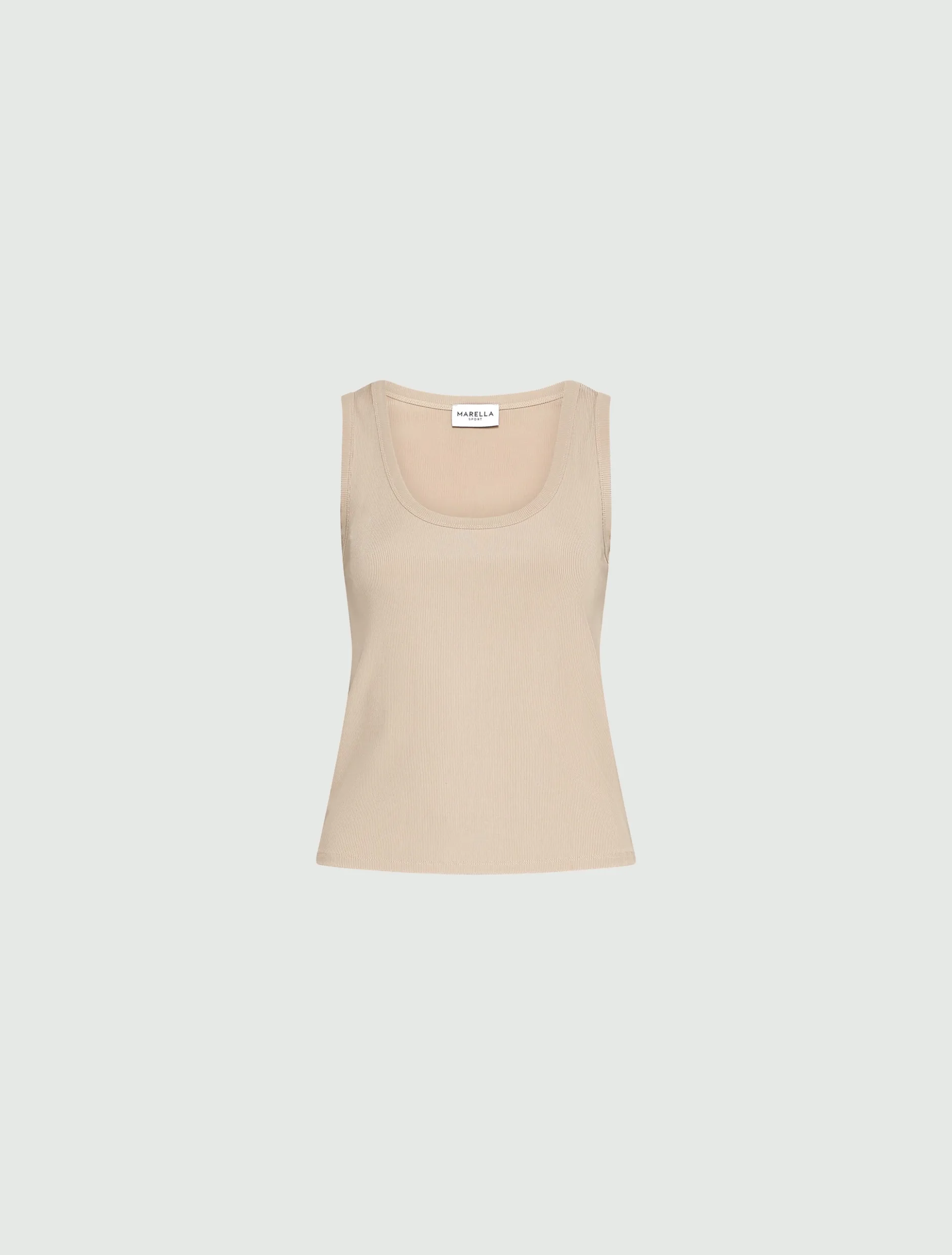Top in jersey a costine - BEIGE