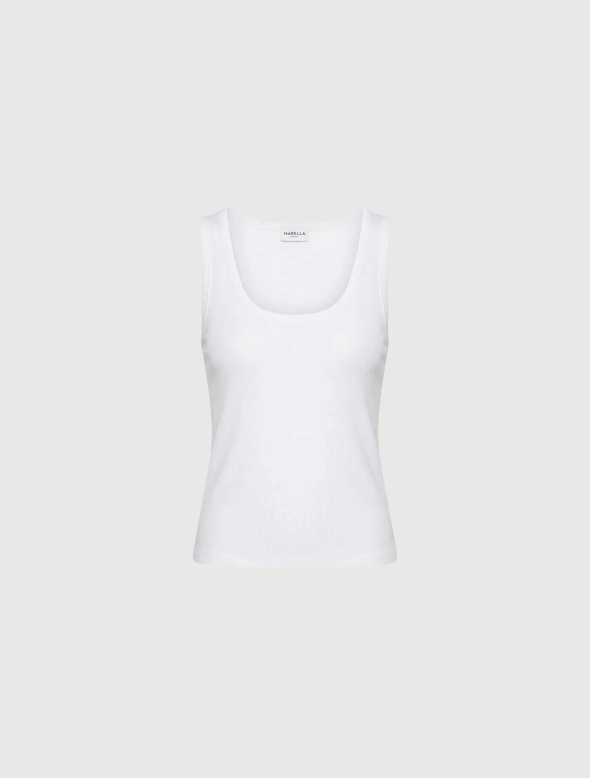 Top in jersey a costine - BIANCO