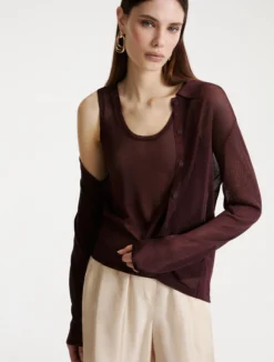 Top in viscosa lurex - BORDEAUX