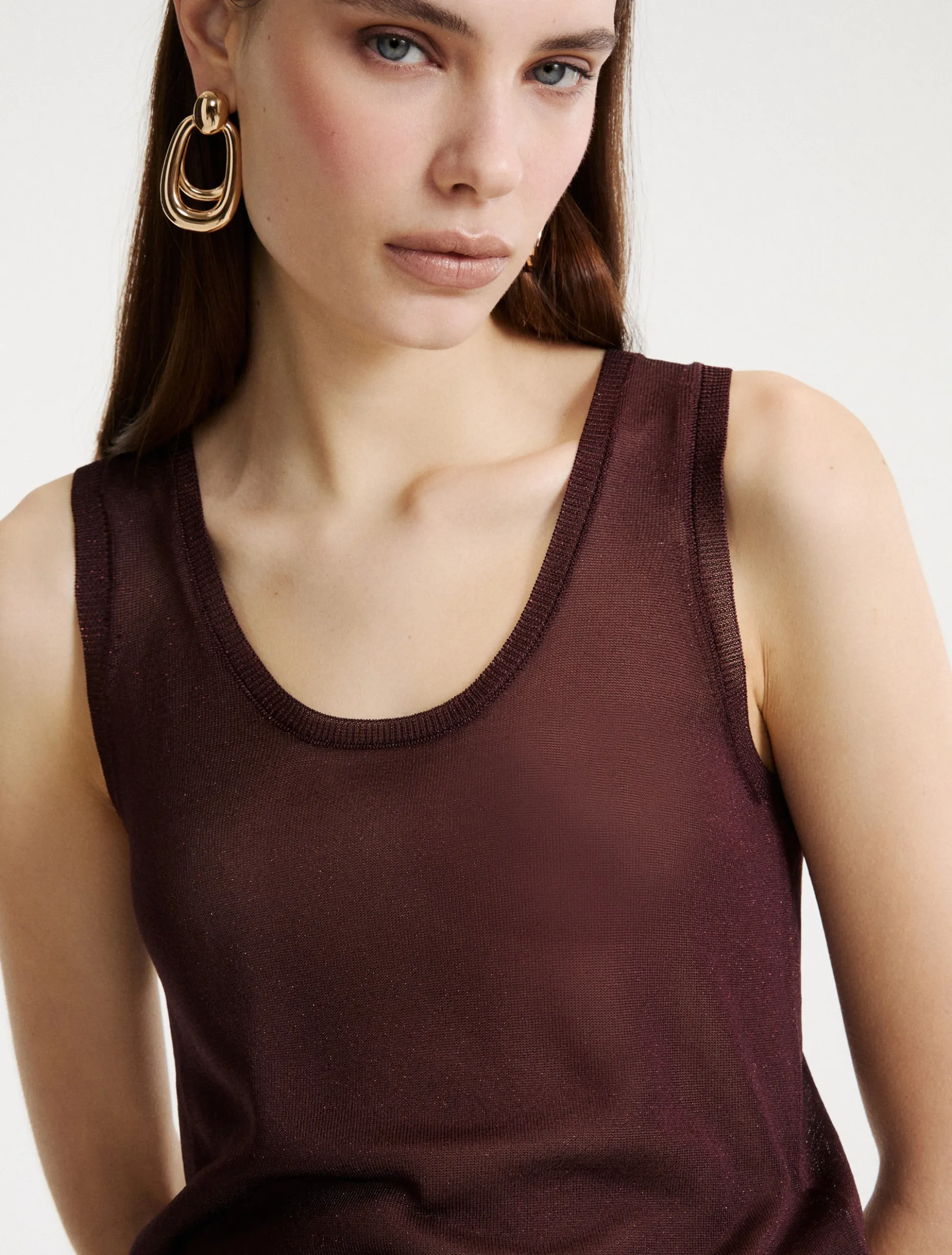 Top in viscosa lurex - BORDEAUX