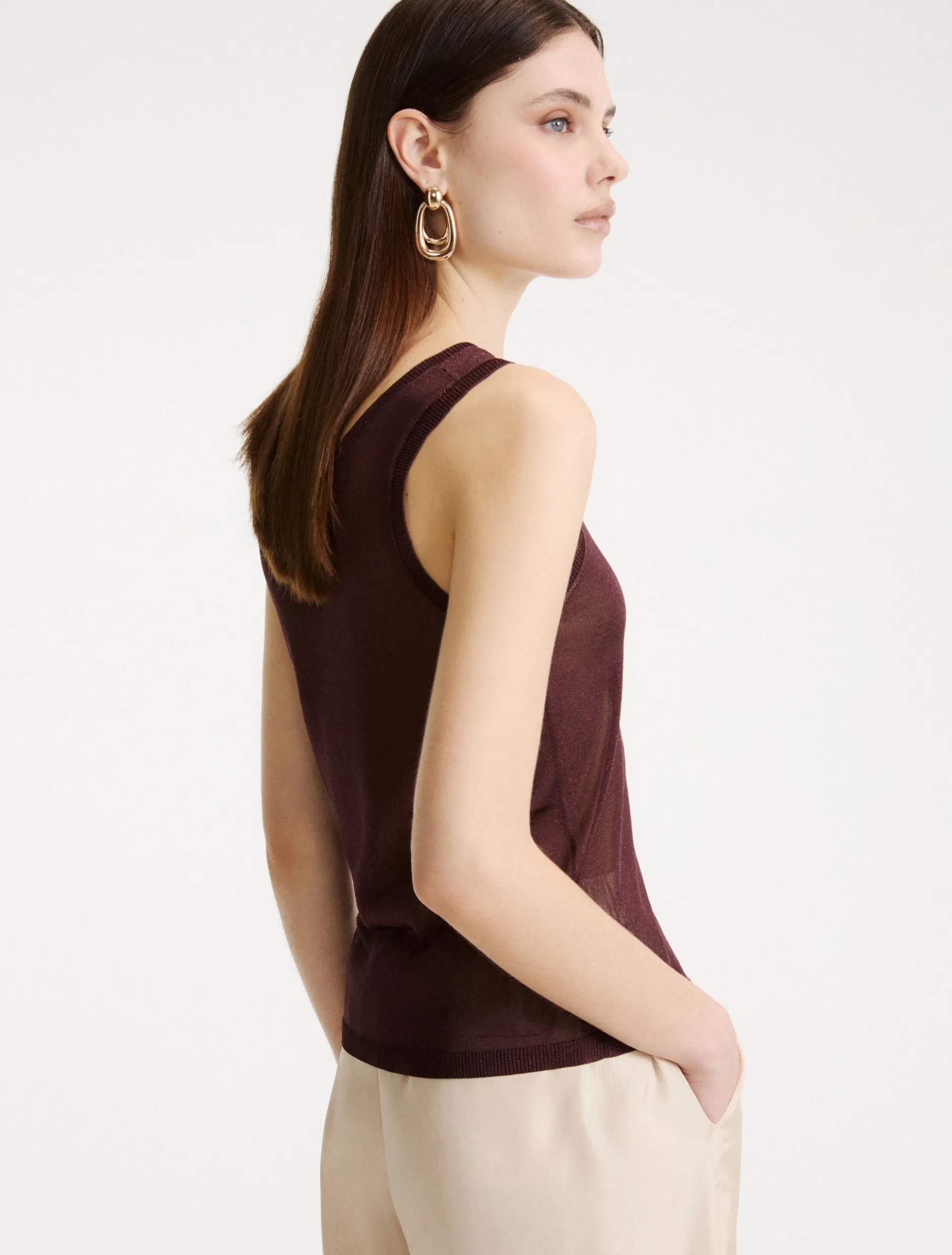 Top in viscosa lurex - BORDEAUX