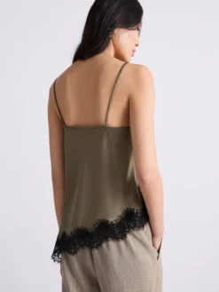 Top lingerie con pizzo - KAKI