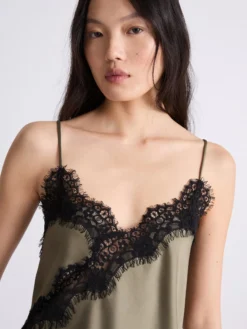Top lingerie con pizzo - KAKI