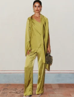 Top monospalla in satin - ORIGANO