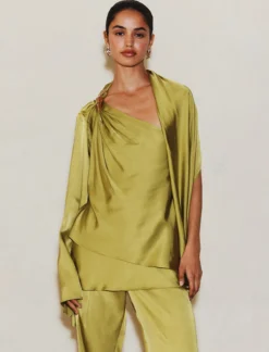 Top monospalla in satin - ORIGANO