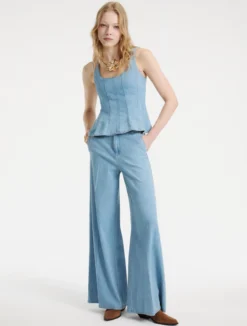 Top sagomato in denim - BLUE JEANS