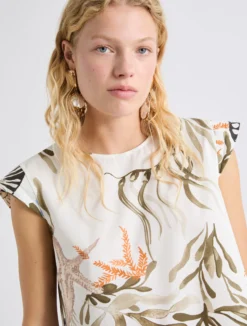 Top smanicato in cotone stretch - BIANCO OTTICO