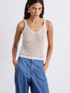 Top traforato - PANNA