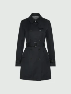 Trench doppiopetto in cotone tecnico - BLU