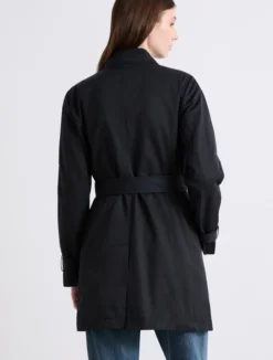 Trench doppiopetto in cotone tecnico - BLU