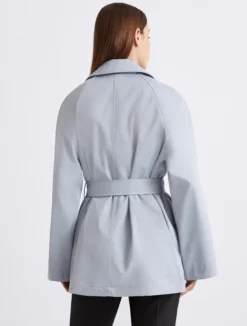 Trench in cotone tecnico - AZZURRO
