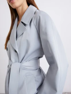 Trench in cotone tecnico - AZZURRO