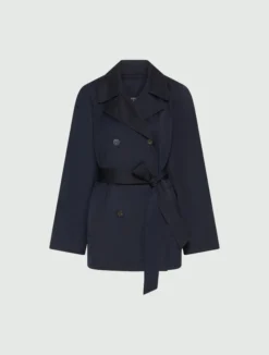 Trench in cotone tecnico - BLU
