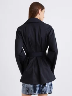 Trench in cotone tecnico - BLU