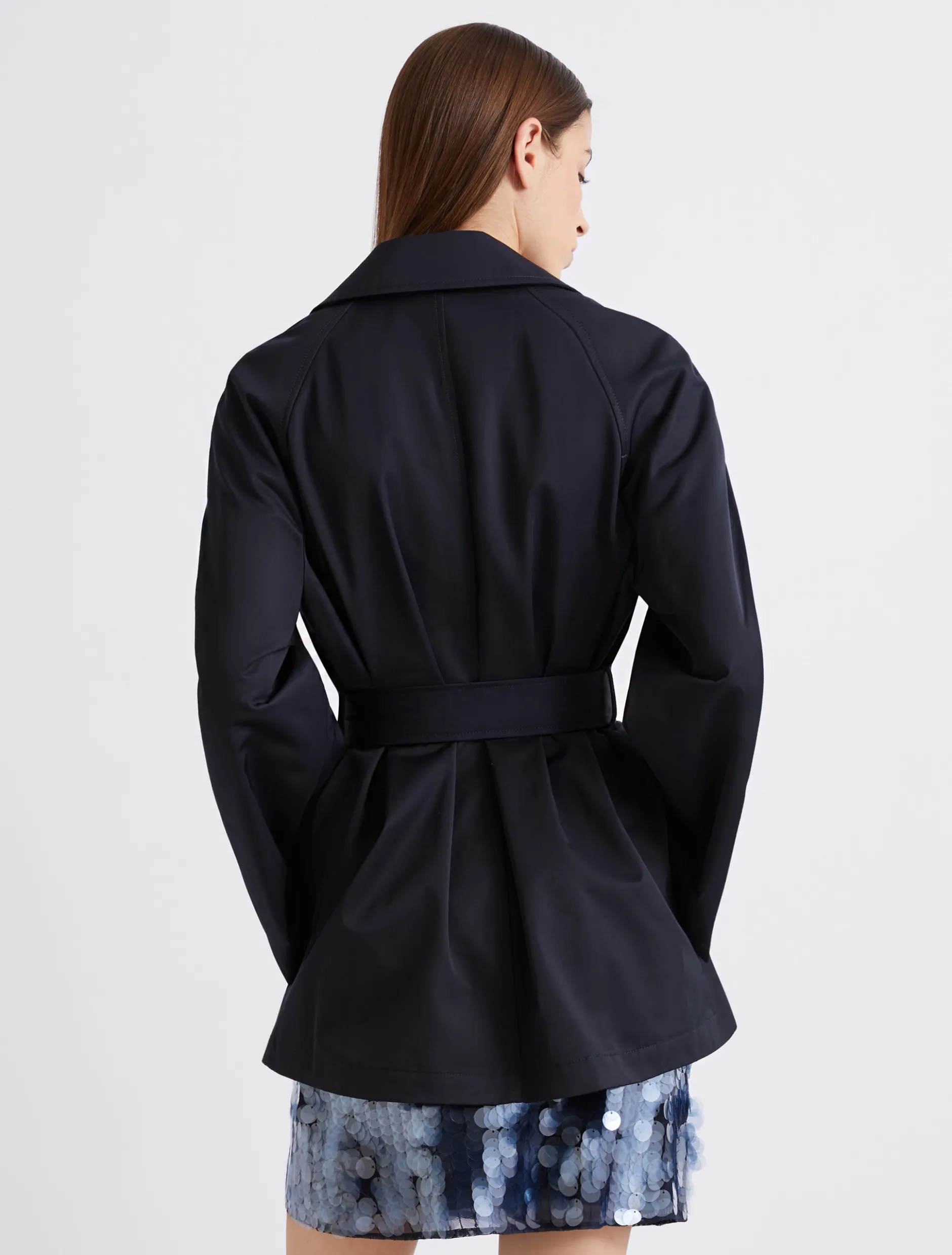 Trench in cotone tecnico - BLU