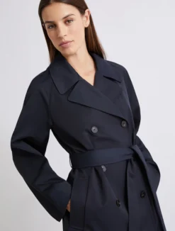 Trench in cotone tecnico - BLU