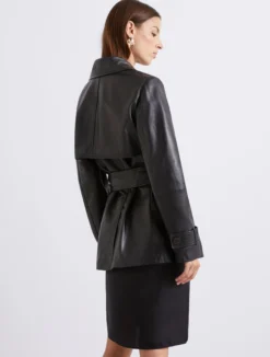 Trench in pelle - NERO
