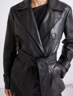 Trench in pelle - NERO