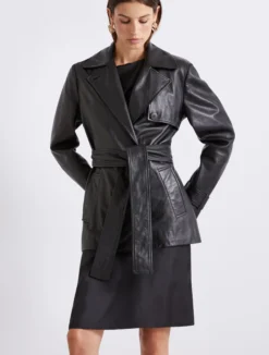 Trench in pelle - NERO