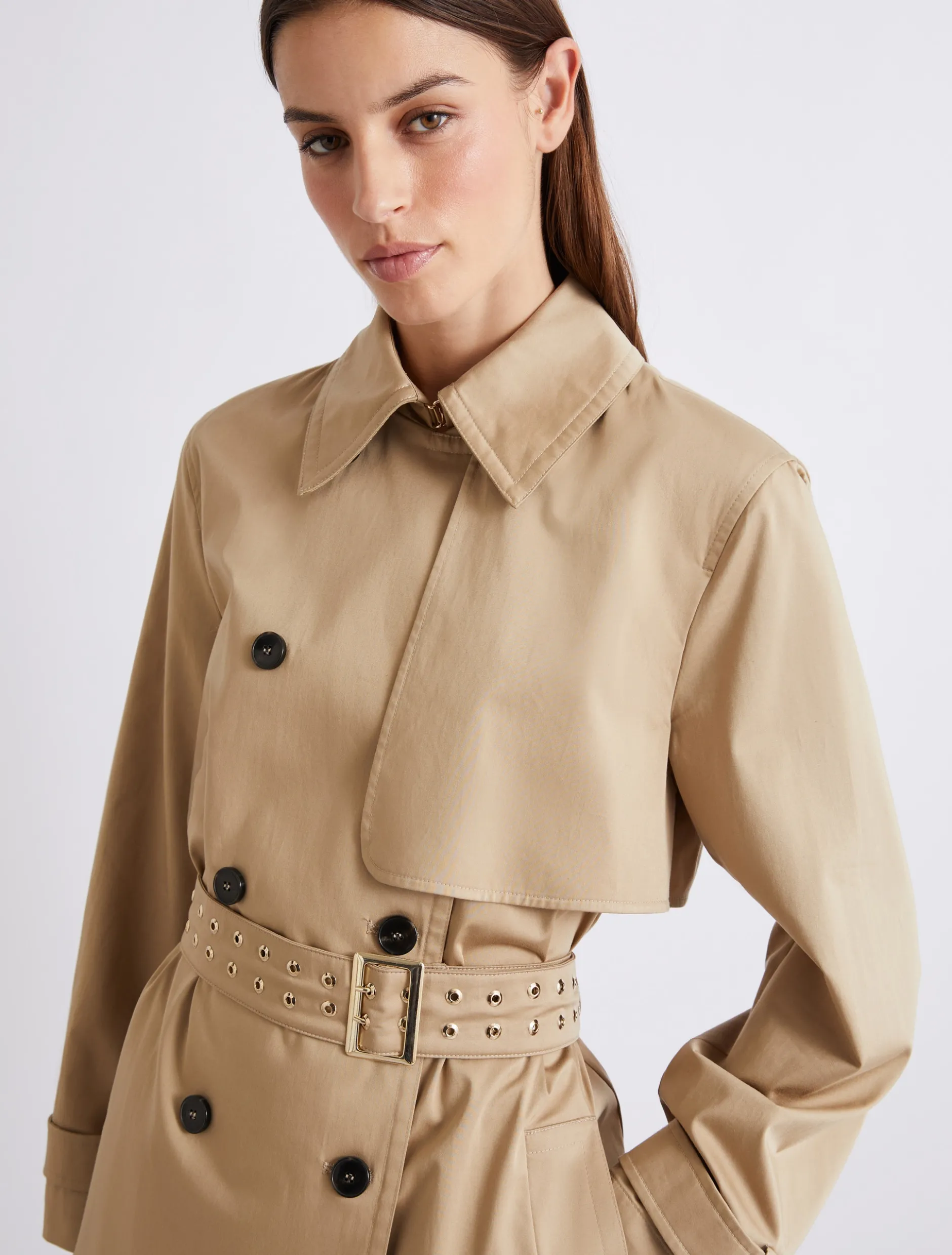 Trench in raso di cotone - NATURALE