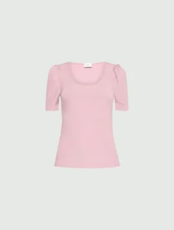 T-shirt aderente in jersey - ROSA