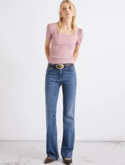 T-shirt aderente in jersey - ROSA