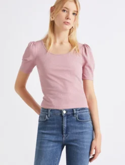 T-shirt aderente in jersey - ROSA