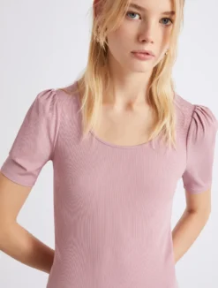 T-shirt aderente in jersey - ROSA