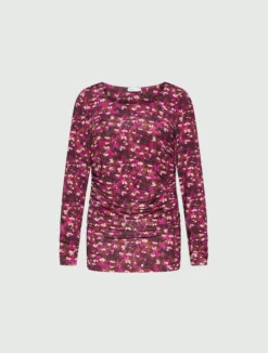 T-shirt con arricio sui fianchi - FUXIA