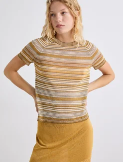 T-shirt con filo di lurex - ZAFFERANO