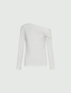 T-shirt con scollo asimmetrico - BIANCO