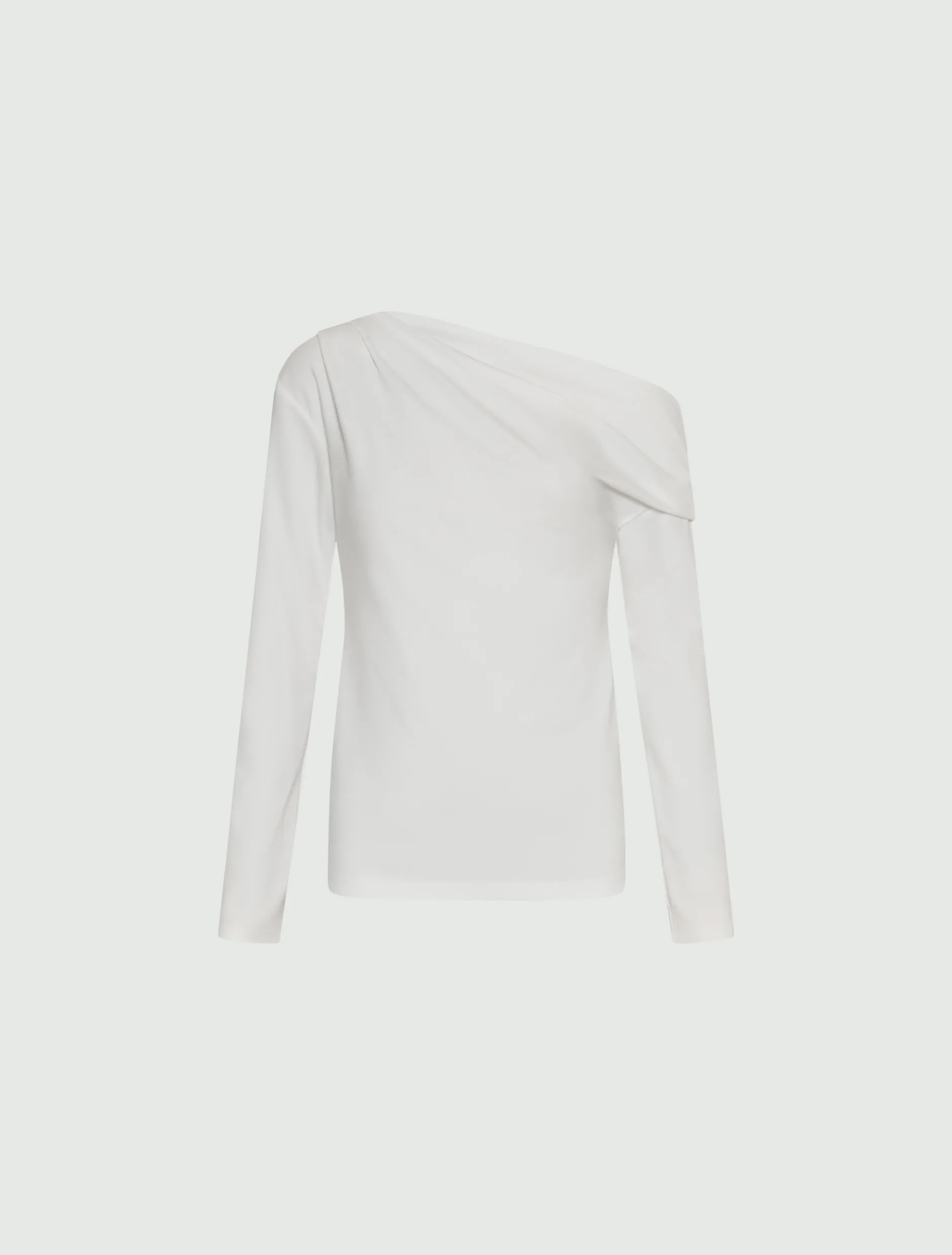 T-shirt con scollo asimmetrico - BIANCO