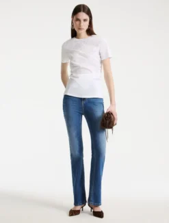 T-shirt girocollo in jersey - BIANCO OTTICO