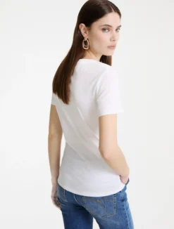 T-shirt girocollo in jersey - BIANCO OTTICO