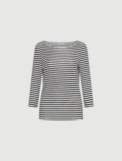 T-shirt in jersey a righe - PANNA