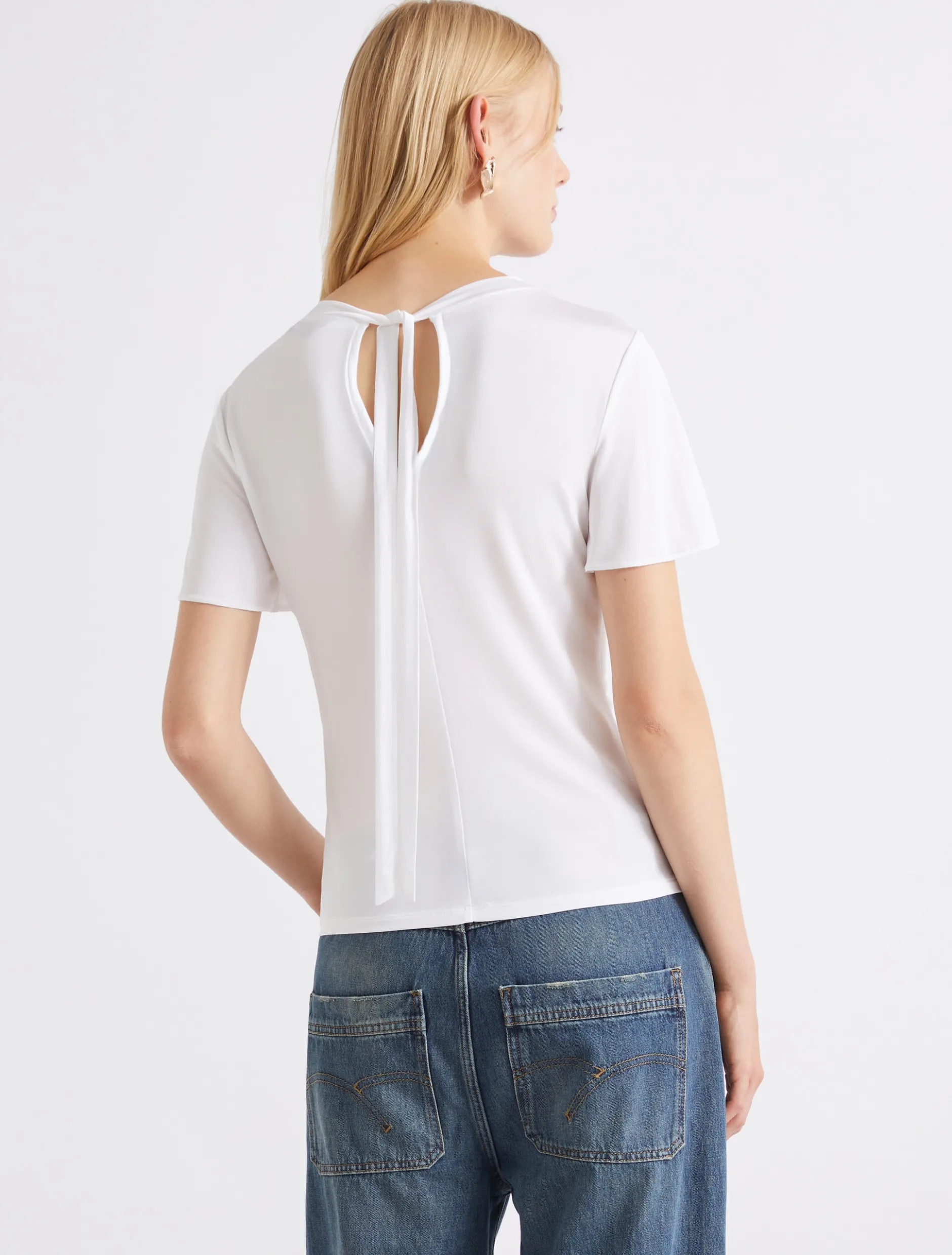 T-shirt in jersey di viscosa - BIANCO