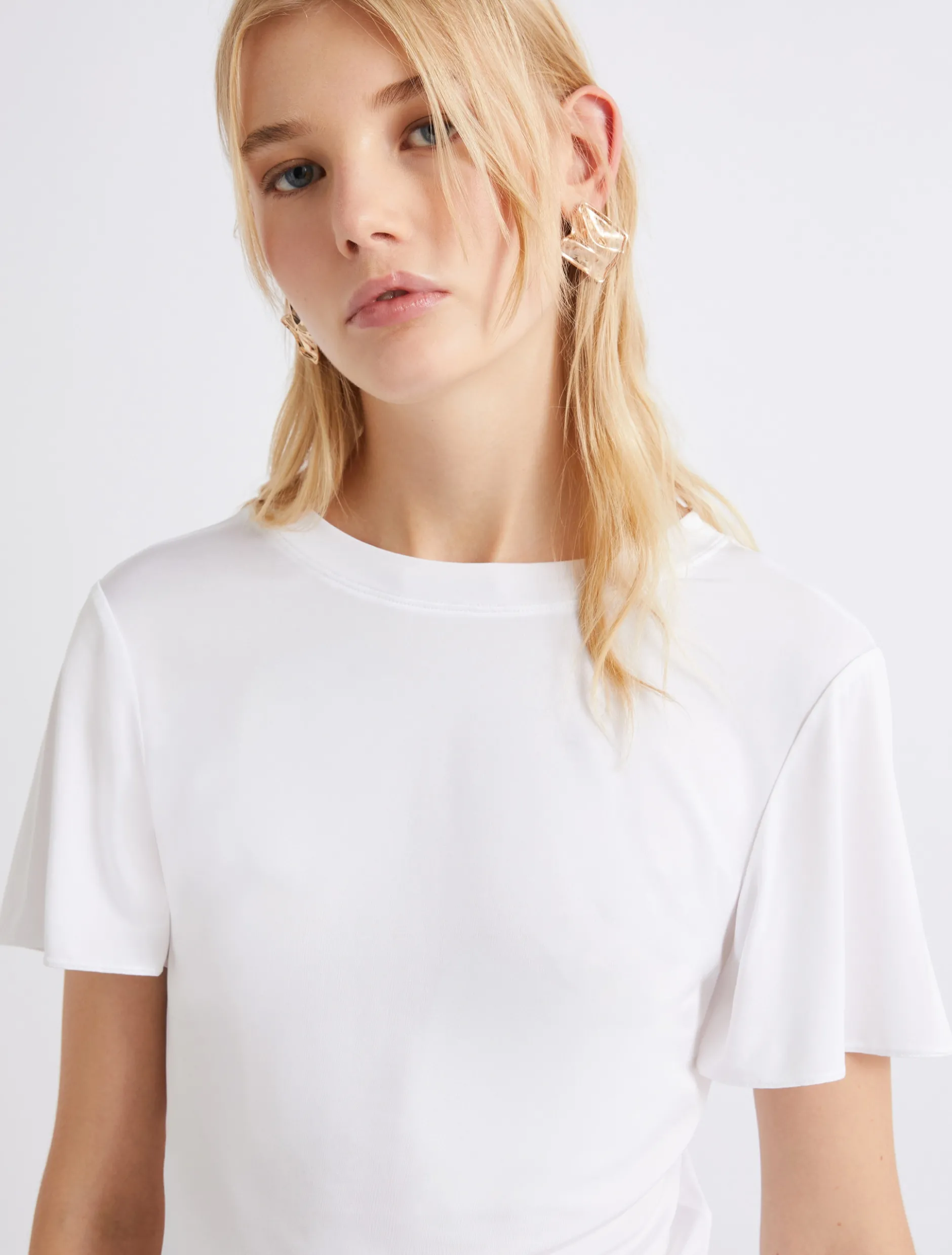 T-shirt in jersey di viscosa - BIANCO