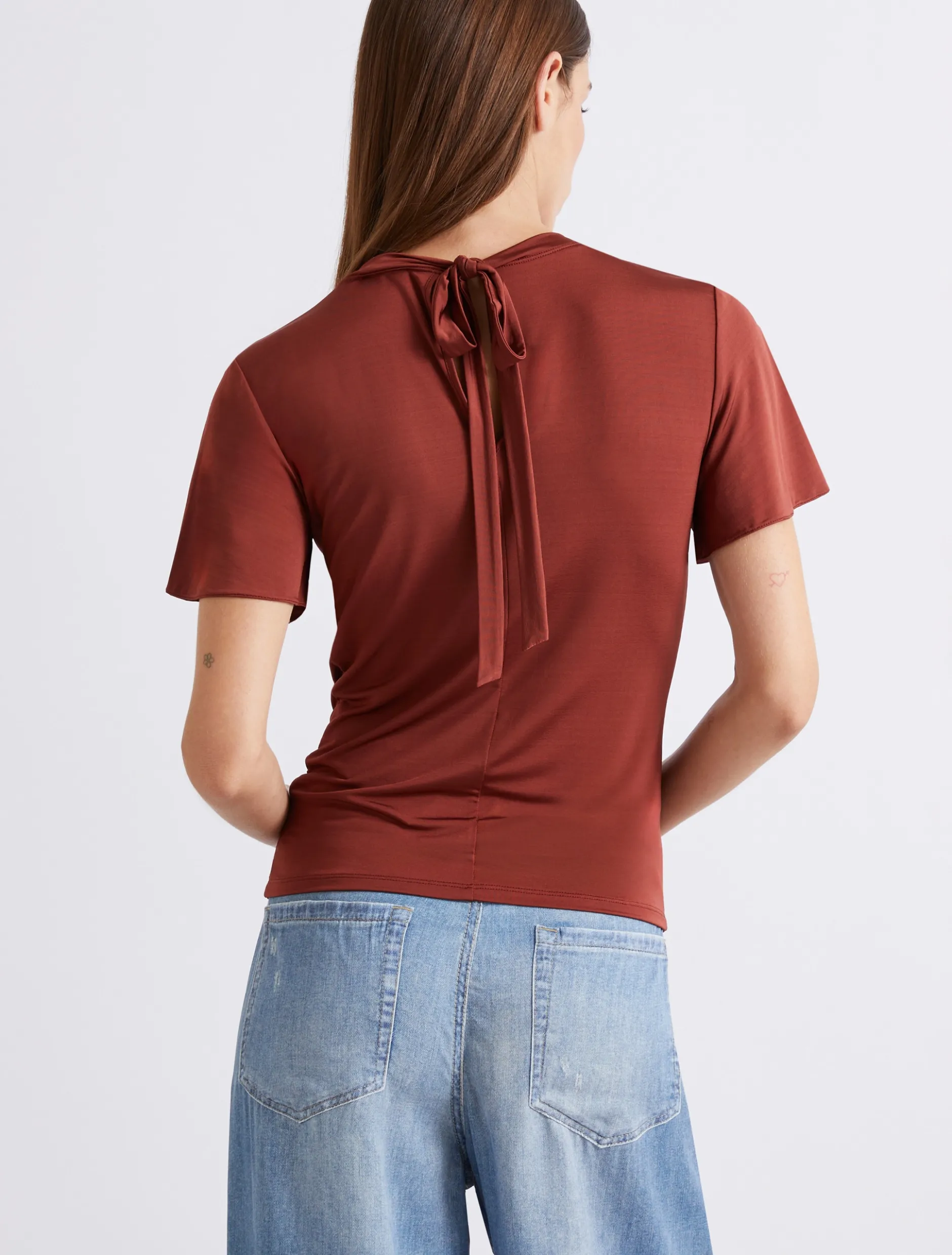 T-shirt in jersey di viscosa - RUGGINE