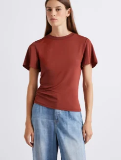 T-shirt in jersey di viscosa - RUGGINE