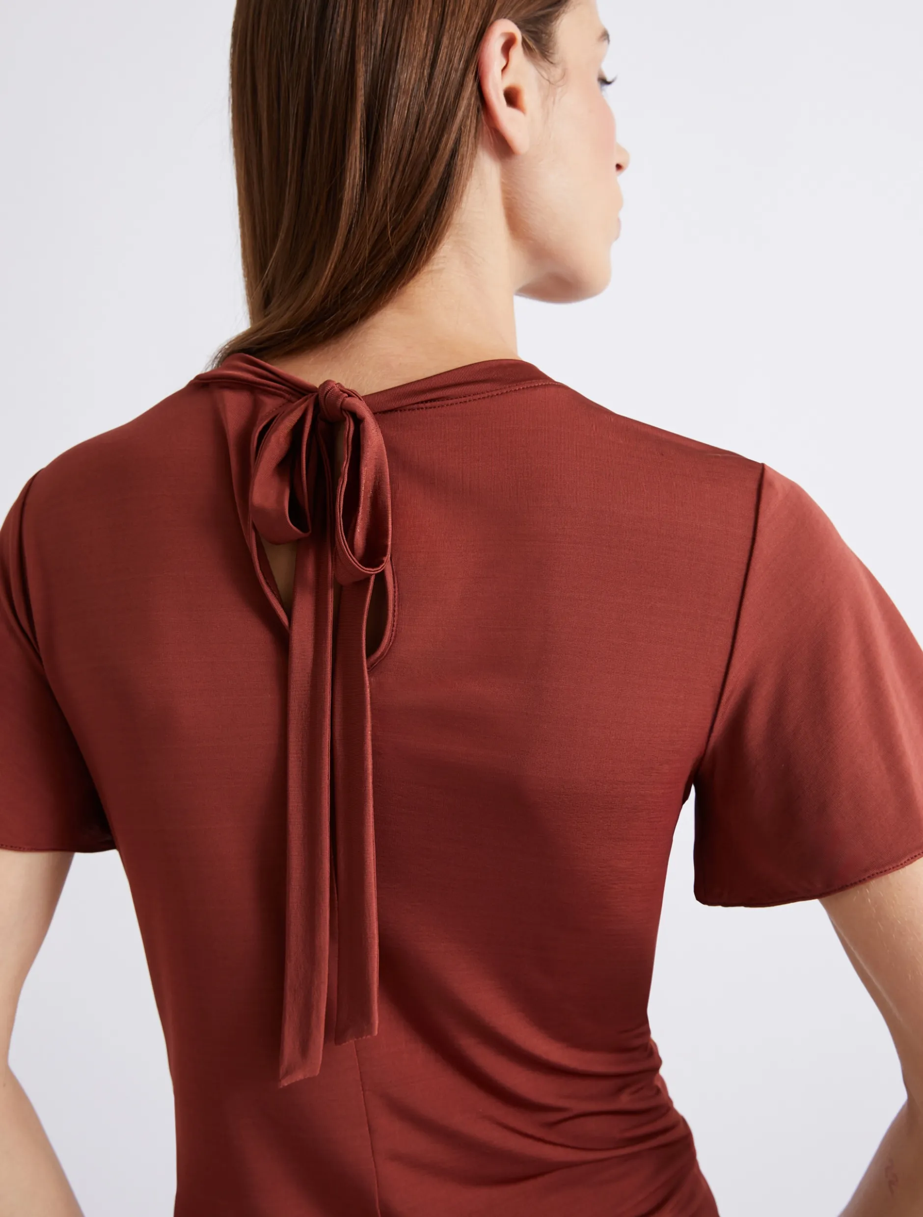 T-shirt in jersey di viscosa - RUGGINE