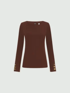 T-shirt in jersey - MARRONE