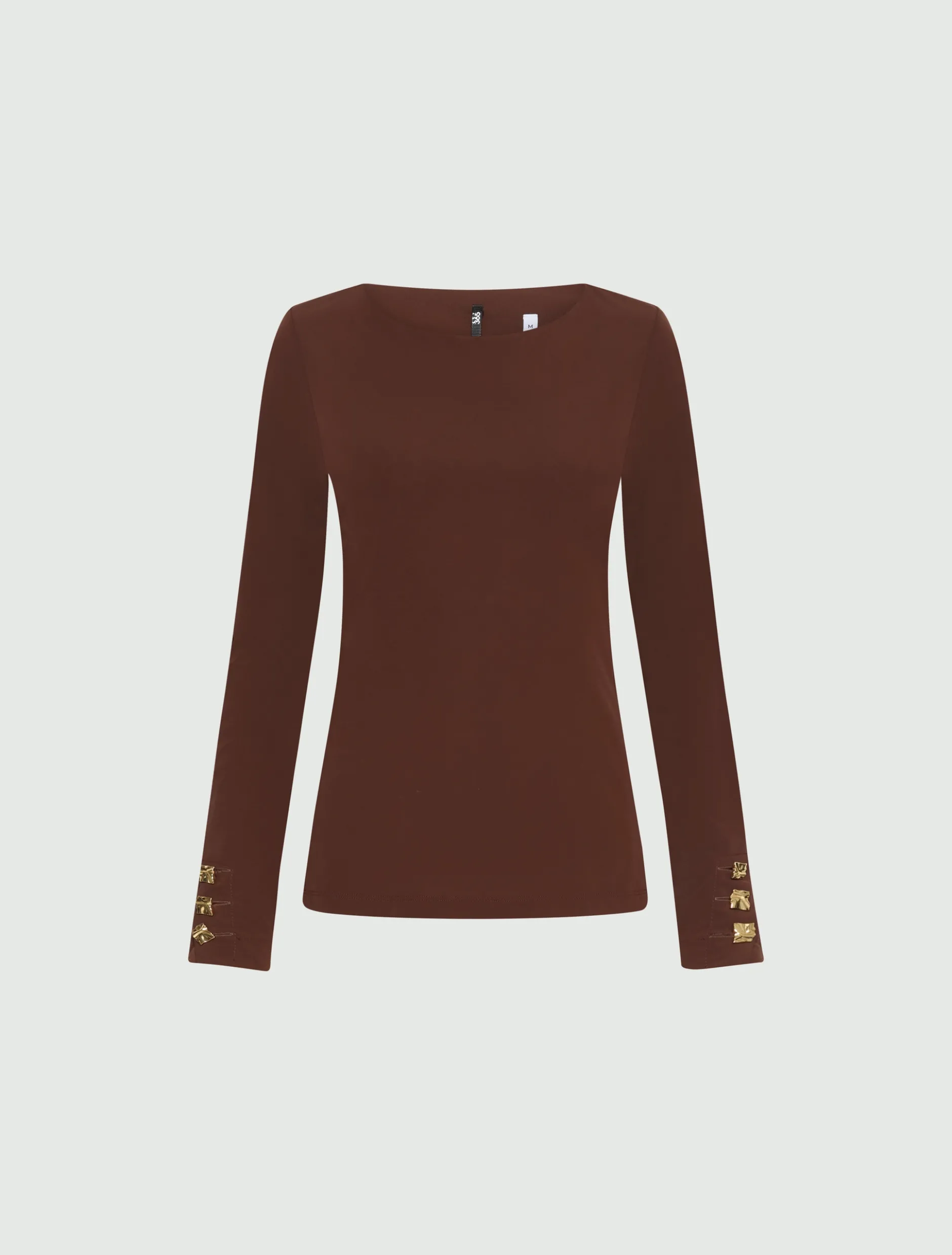 T-shirt in jersey - MARRONE