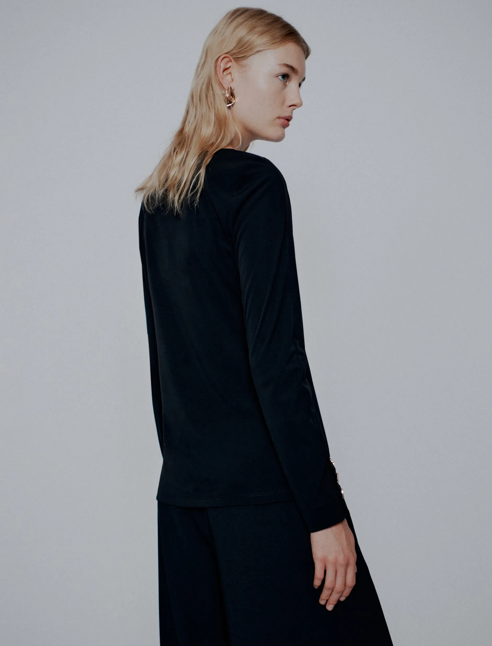 T-shirt in jersey - NERO
