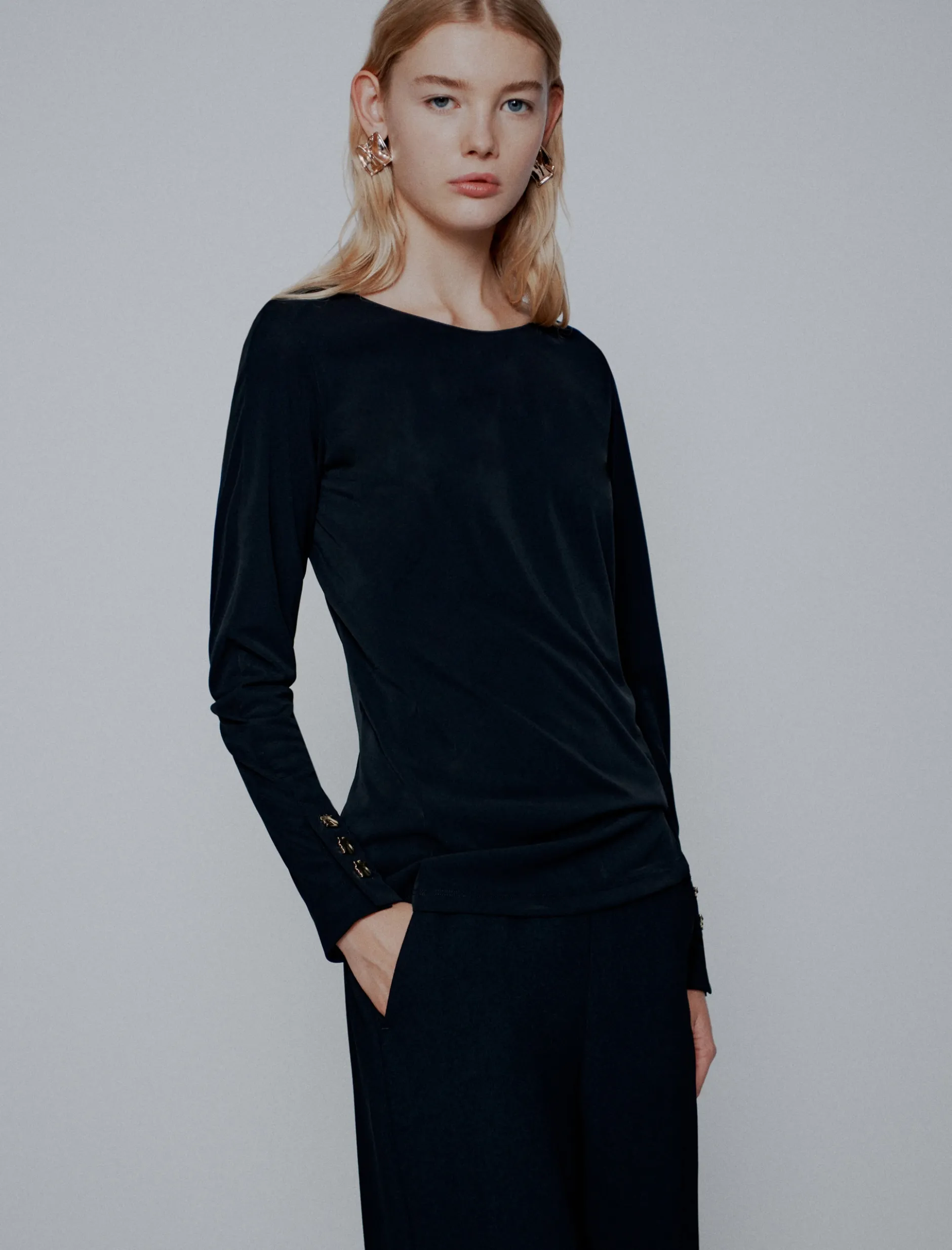 T-shirt in jersey - NERO